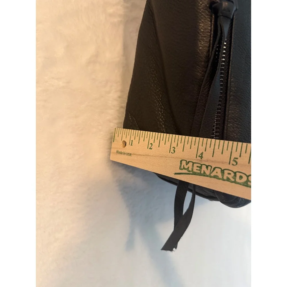Aimee Kestenberg Tamitha Black Pebbled Leather Backpack Leopard Print Lining